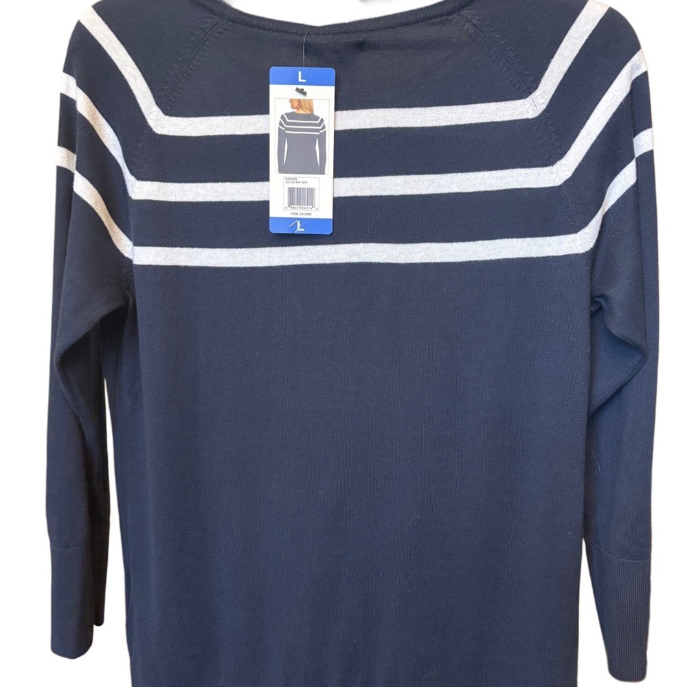 Nautica NWT Navy and White Striped Top - Picture 2 of 10